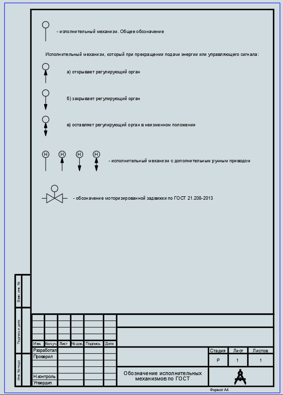 УГО приводов